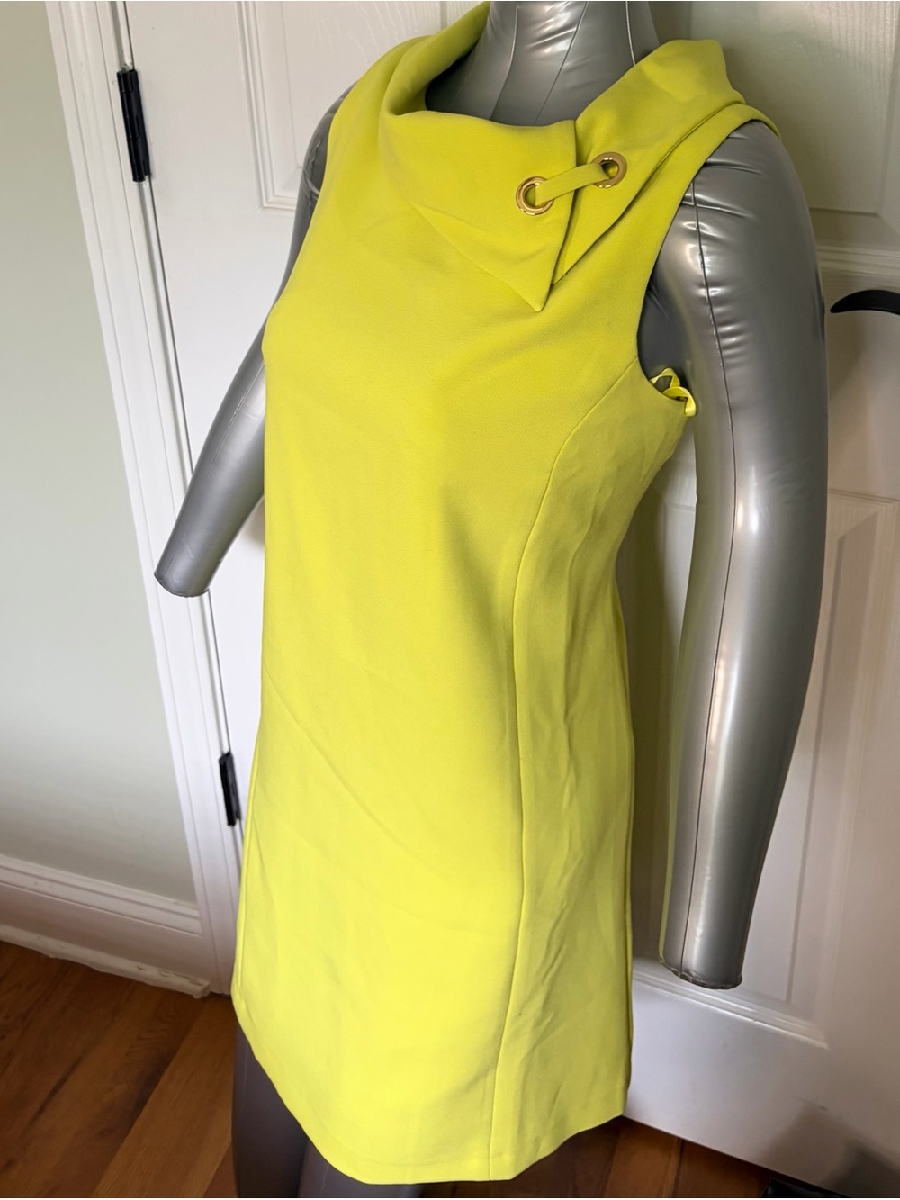 Alex Marie Lime Sleeveless Shift Dress with Grommet Detail